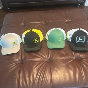John Deere Mesh Logo Trucker Hats in Green, Yellow, White, Black